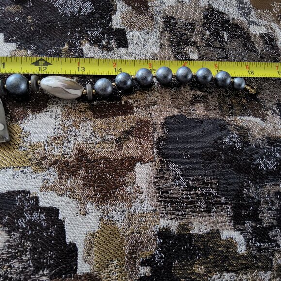 Vintage Bib Choker Made in Japan Painted Ceramic necklace and earrings set - Picture 5 of 5